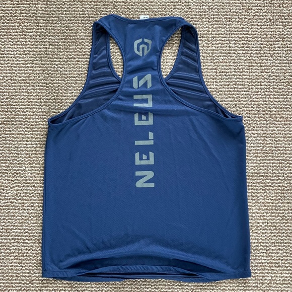 NELEUS Mens NAVY BLUE Athletic Y-Back Muscle Tank Size Medium - Picture 3 of 12